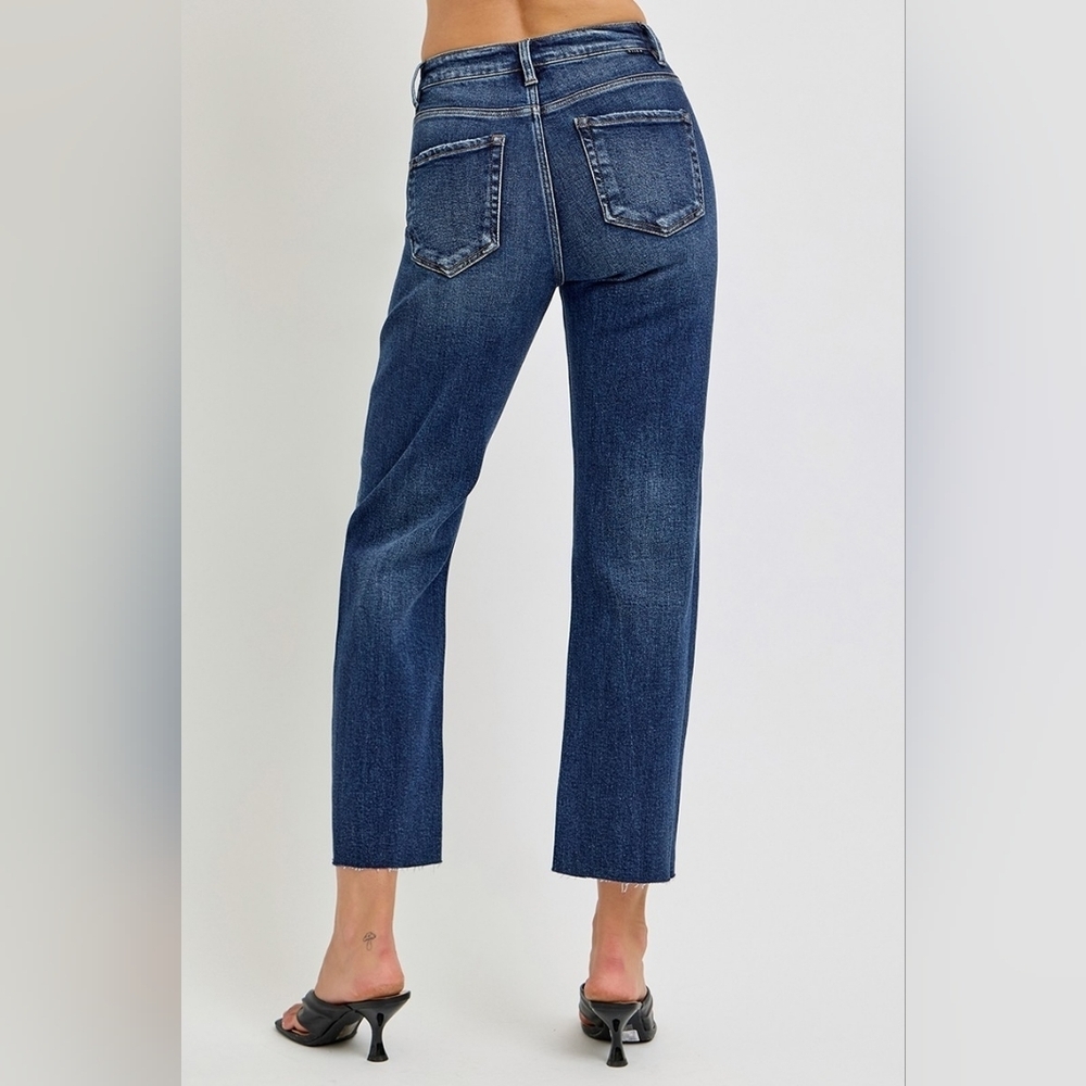 RISEN Women's Slim Barrel Jeans Ankle Dark HR Cottagecore Modern Various NEW - Picture 6 of 8